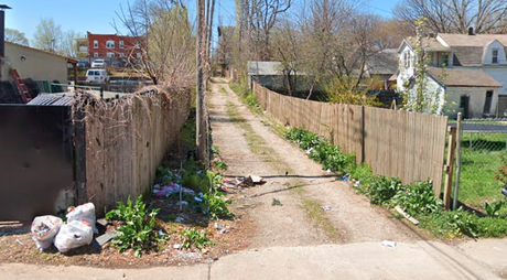 google street view of the alley before any work was done